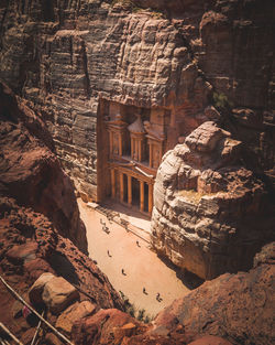 High angle view of old ruin building