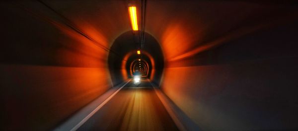 Illuminated light in tunnel