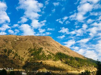 Low angle view of mountain against sky