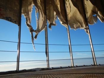 Low angle view of built structure against blue sky