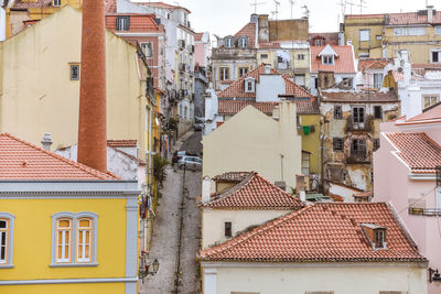 Roofs of old houses in alfama neighbourhood. lisbon, portugal. europe.