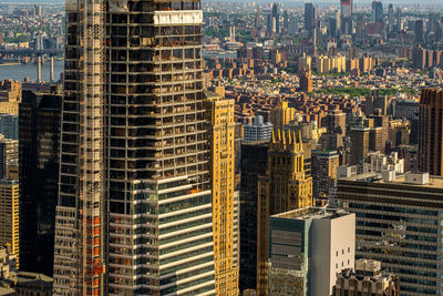 High angle view of buildings in city