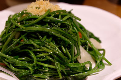 Close-up of vegetables served in plate