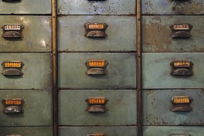 Full frame shot of old lockers
