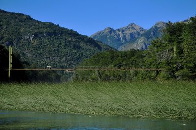 Scenic view of lake against clear sky