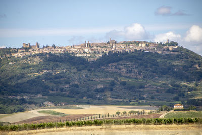 Panoramic view of buildings against sky