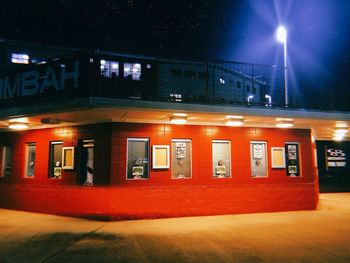 View of illuminated building at night