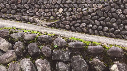 High angle view of stones