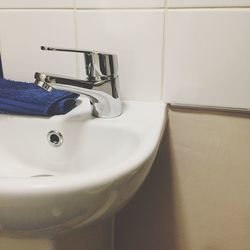 Towel on bathroom sink