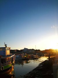 Boats in harbor