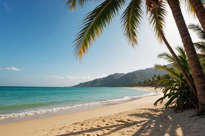 Scenic view of beach against sky