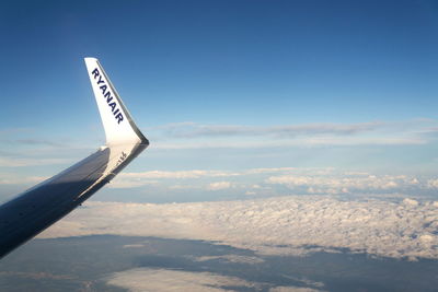 Airplane flying in sky