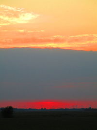 Scenic view of dramatic sky during sunset