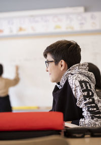 Teenage boy in classroom