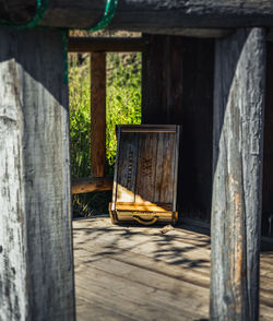 Abandoned wooden post