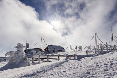 The beauty of winter on the snowy mountains . vladeasa mountains - romania