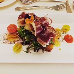 Close-up of served food