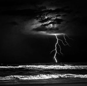 Storm clouds over sea