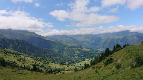 Scenic view of mountains against sky