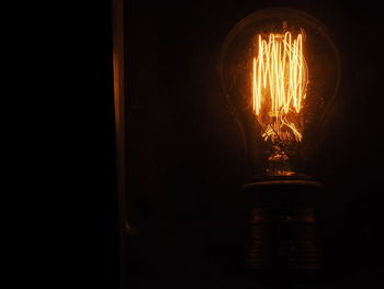 Close-up of illuminated lamp