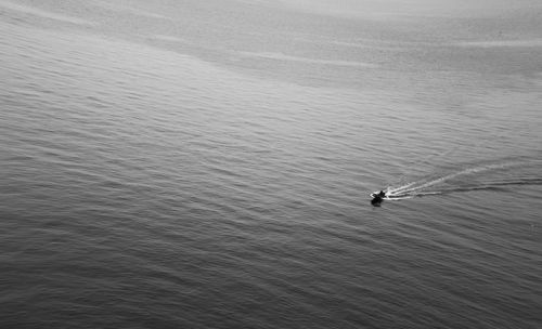 High angle view of person on sea