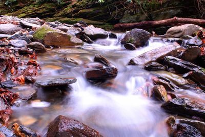 Scenic view of waterfall