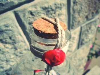 Close-up of red object