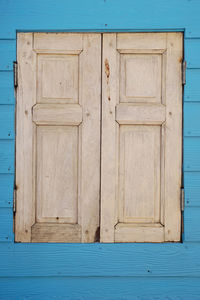 Close-up of closed wooden door