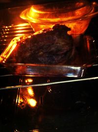 Close-up of fire at night