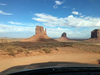 Car view of monument valley 
