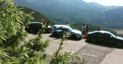 Cars on mountain