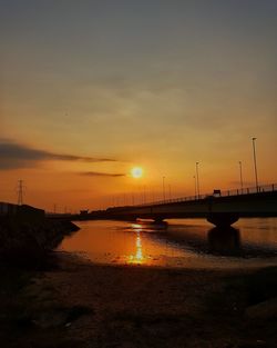 Scenic view of sea during sunset