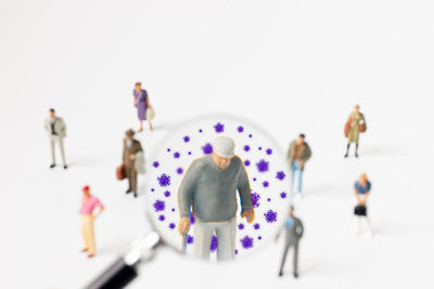 Group of people against white background