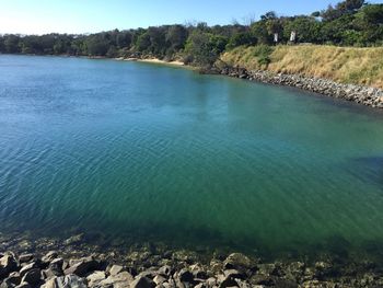 High angle view of lake