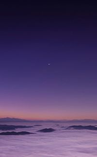 Scenic view of blue sky at night