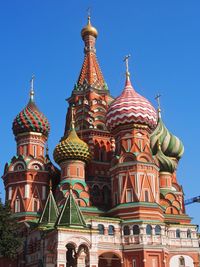 Low angle view of temple building against sky moscow 