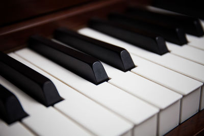 Extreme close-up of piano keys