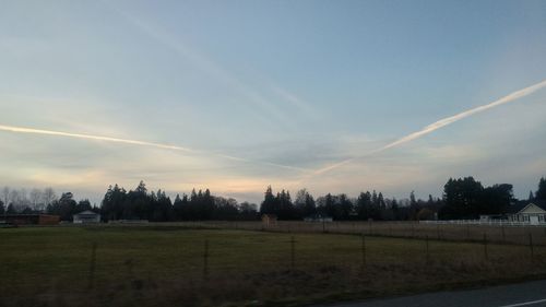 Panoramic view of trees against sky