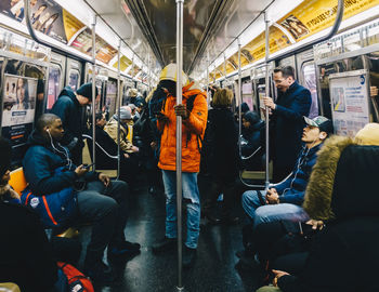 Group of people in train