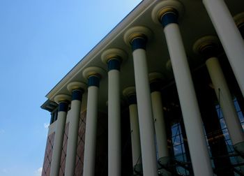 Low angle view of building against clear sky