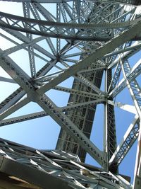 Low angle view of electricity pylon