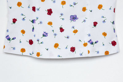 Seamless floral print pattern with fabric.