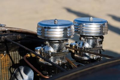 Close-up of vintage car engine
