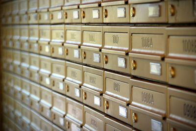 Full frame shot of mailboxes