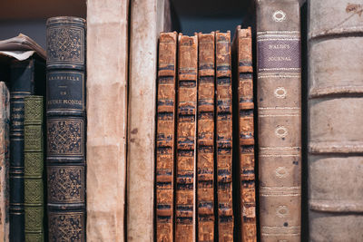 Close-up of old books