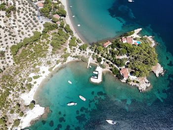 High angle view of sea shore