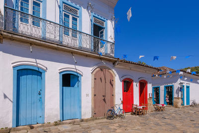 Exterior of building against blue sky