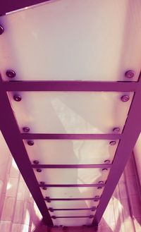 Low angle view of illuminated staircase at home
