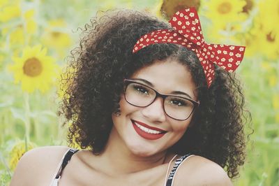 Portrait of smiling young woman