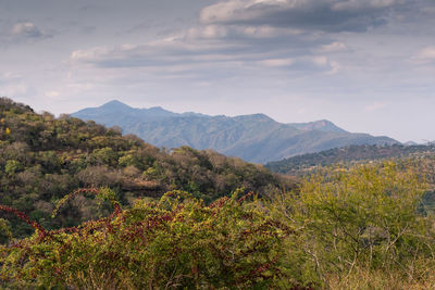 Scenic view of mountains against sky